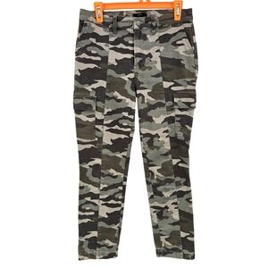 J Crew Cargo Pants Women 28 Green Camo VTG Straight Military Utility Stretch